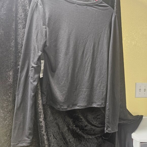 Harper & Ivy L Black with pink writing "Naughty & Nice" long sleeve t-shirt - Picture 3 of 5